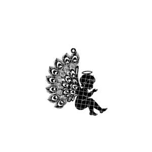 Angel Ornament Digital File, Cherub Silhouette Holiday Decor,