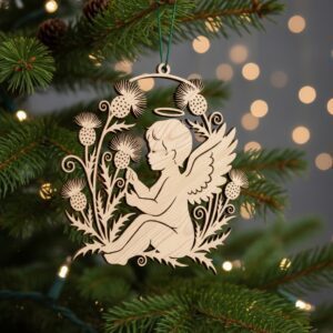 Angel Ornament Digital File, Christmas Angel Silhouette with