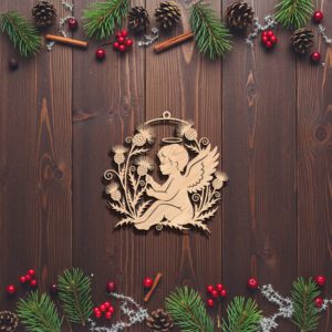 Angel Ornament Digital File, Christmas Angel Silhouette with