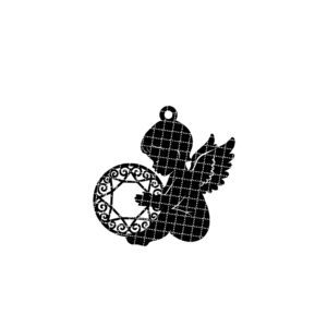 Angel Ornament Laser File, Christmas Angel Silhouette, Holiday