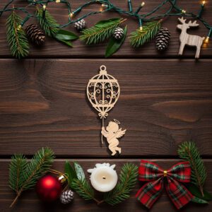 Angel Ornament Laser File, Christmas Angel with Birdcage,