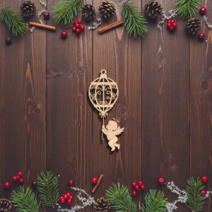 Angel Ornament Laser File, Christmas Angel with Birdcage,