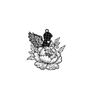 Angel Ornament Laser File, Christmas Flower Silhouette, Religious