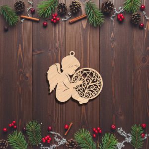 Angel Ornament Laser File, Christmas Memorial Silhouette, Wood