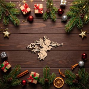 Angel Ornament Laser File, Christmas Silhouette, Memorial Angel