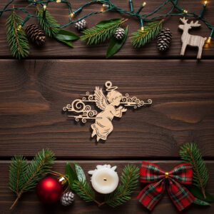 Angel Ornament Laser File, Christmas Silhouette, Memorial Angel