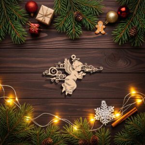 Angel Ornament Laser File, Christmas Silhouette, Memorial Angel