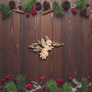 Angel Ornament Laser File, Christmas Silhouette, Memorial Angel