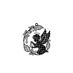 Angel Ornament Laser File, Christmas Wreath Design with