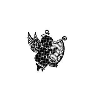 Angel Ornament Laser File, Harp Christmas Decor, CNC