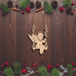 Angel Ornament Laser File, Memorial Angel on Swing