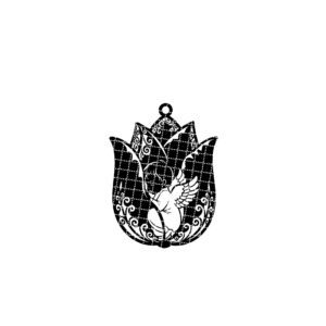 Angel Ornament Laser Template, Floral Silhouette Art for