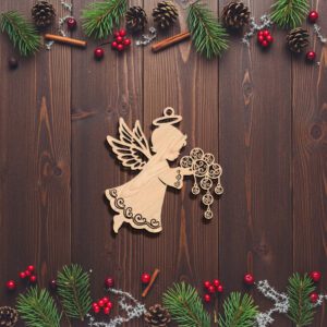 Angel Ornament Silhouette, Christmas Angel Digital File for