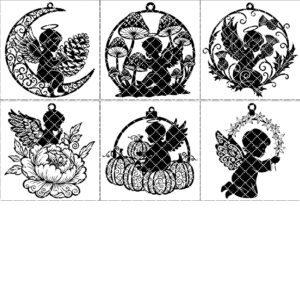 Baby Angel Christmas Ornament Bundle, Laser Engraved Holiday