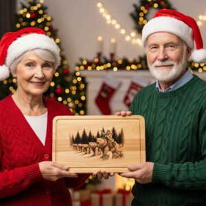 Charcuterie Board Engraving File, Christmas Polar Bear Parade,