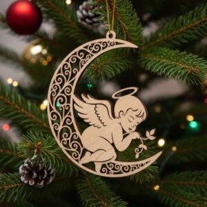 Christmas Angel Ornament Bundle, Laser File Set, 6