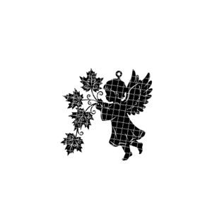 Christmas Angel Ornament Digital File, Maple Leaf Holiday
