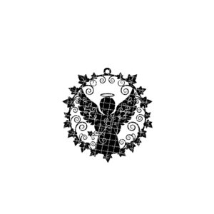 Christmas Angel Ornament Laser File, Black Angel Silhouette