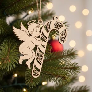 Christmas Angel Ornament Laser File Bundle, 6 Holiday
