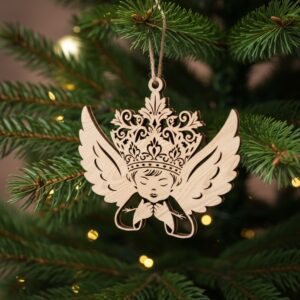 Christmas Angel Ornament Laser File Bundle, 6 Holiday