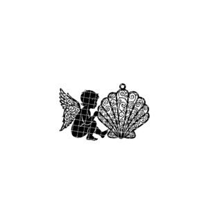 Christmas Angel Ornament Laser File, Coastal Seashell Style,
