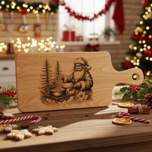 Christmas Charcuterie Board Engraving File, Funny Santa Pasta,