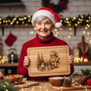 Christmas Charcuterie Board Laser Engraving File, Santa Hot