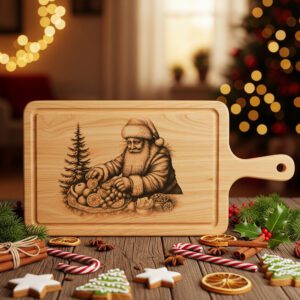 Christmas Charcuterie Board Laser Engraving File, Santa Platter