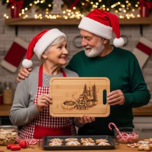 Christmas Charcuterie Board Laser Engraving File, Santa Reindeer
