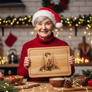 Christmas Charcuterie Board Laser Engraving File, Winter Fox