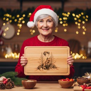 Christmas Charcuterie Board Laser Engraving File, Winter Fox