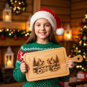 Christmas Laser Engraving File for Charcuterie Board, Cardinal