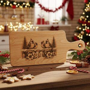 Christmas Laser Engraving File for Charcuterie Board, Cardinal