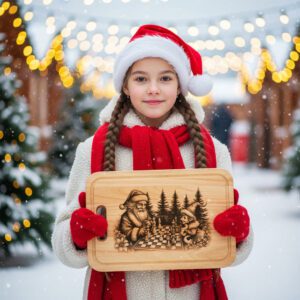 Christmas Laser Engraving File for Charcuterie Board, Santa