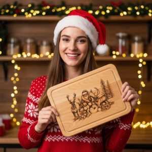 Christmas Laser Engraving File for Charcuterie Board, Santa