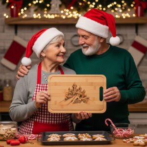 Christmas Laser Engraving File for Charcuterie Board, Snowy