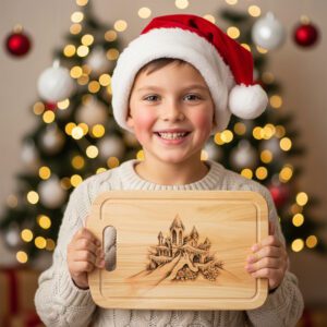 Christmas Laser Engraving File for Charcuterie Board, Snowy