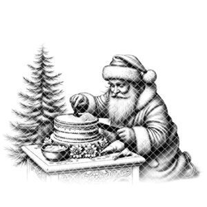 Christmas Laser Engraving File for Santa Cake Design,