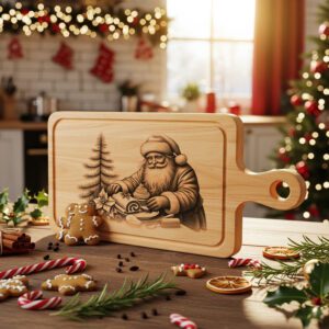 Christmas Laser Engraving File for Santa Charcuterie Board,