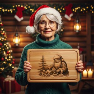 Christmas Laser Engraving File for Santa Charcuterie Board,