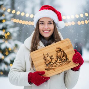 Christmas Laser Engraving File for Santa Charcuterie Board,