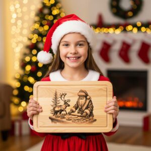 Christmas Laser Engraving File for Santa Charcuterie Board,
