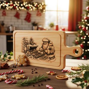 Christmas Laser Engraving File, Funny Santa Charcuterie Board,