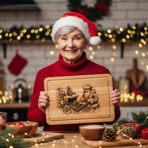 Christmas Laser Engraving File, Funny Santa Charcuterie Board,