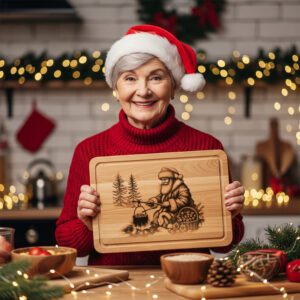 Christmas Laser Engraving File, Santa Charcuterie Board Design