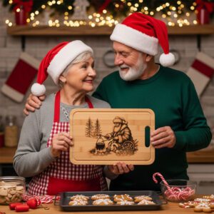 Christmas Laser Engraving File, Santa Charcuterie Board Design
