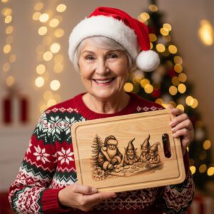 Christmas Laser Engraving File, Santa Charcuterie Board, Elves