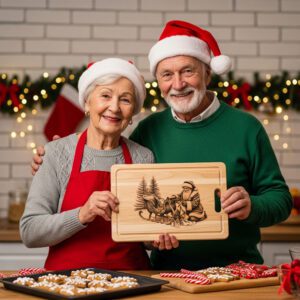 Christmas Laser Engraving File, Santa Charcuterie Board, Festive