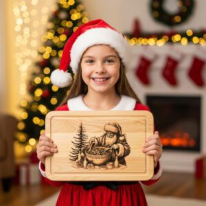 Christmas Laser Engraving File, Santa Charcuterie Board, Festive