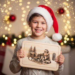 Christmas Laser Engraving File, Santa Charcuterie Board, Festive